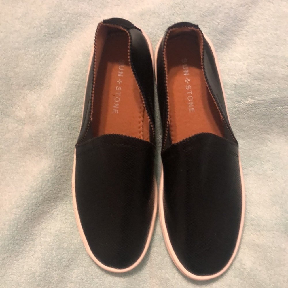 SUN & STONE Sz 7.5 M  Black Loafers FROM MACY’S BNEW NEVER WORN
